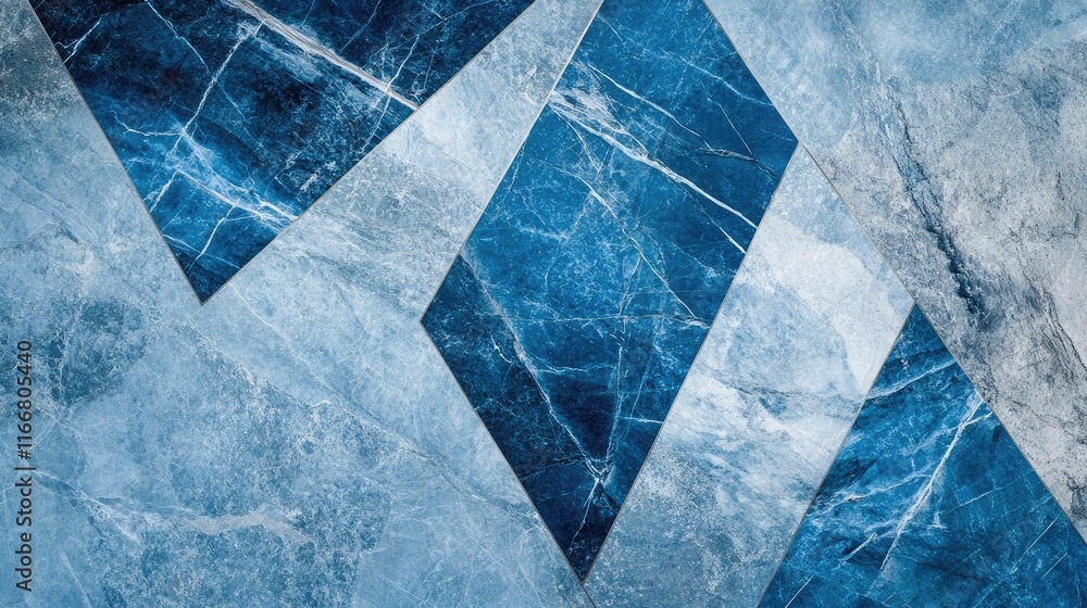 Aufkleber geometric blue marble background with textured patterns and polished surface for modern design and c