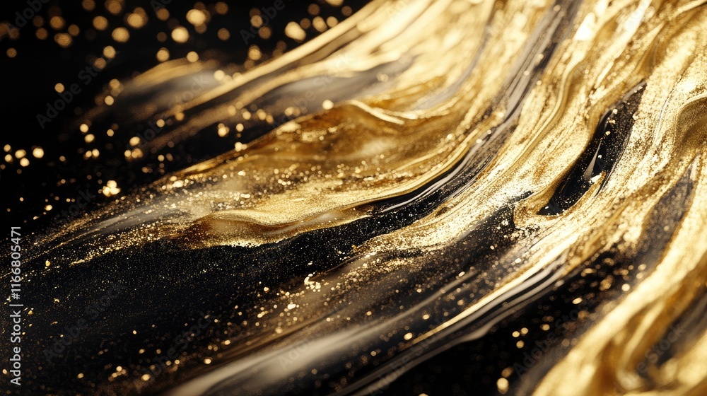 Poster elegant golden texture background with shimmering particles for luxurious design or artistic project