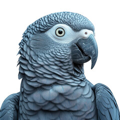 Obraz premium A detailed illustration of a parrot's head showcasing its feathers.