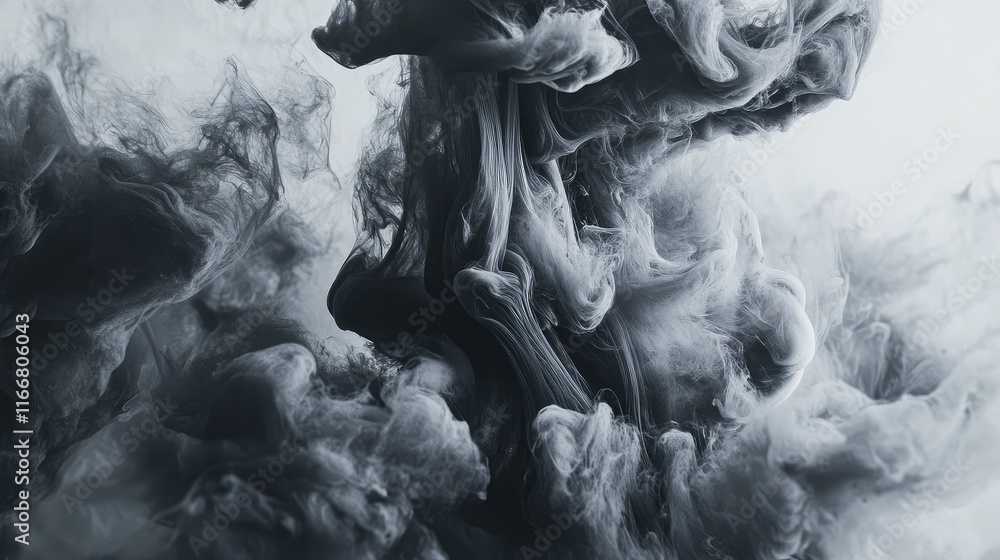 Poster abstract gray acrylic paint swirling in fluid motion creating a captivating matte background design 