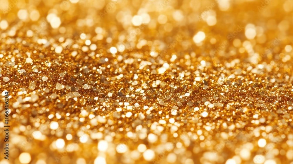 Poster golden glitter texture background with sparkling bokeh for festive and elegant design themes in vari
