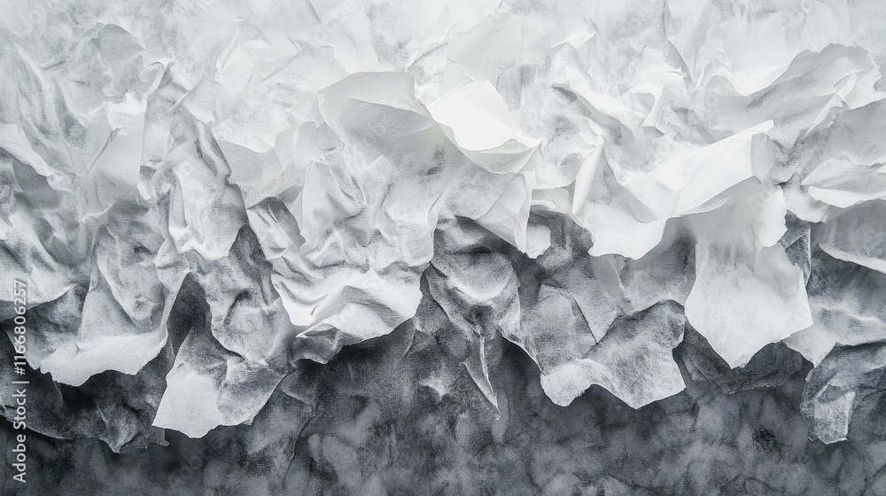 Poster crumpled gray paper watercolor texture background with overhead view for artistic design