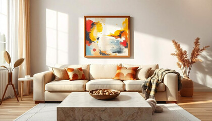 Fototapeta premium Interior living room. 3d illustration