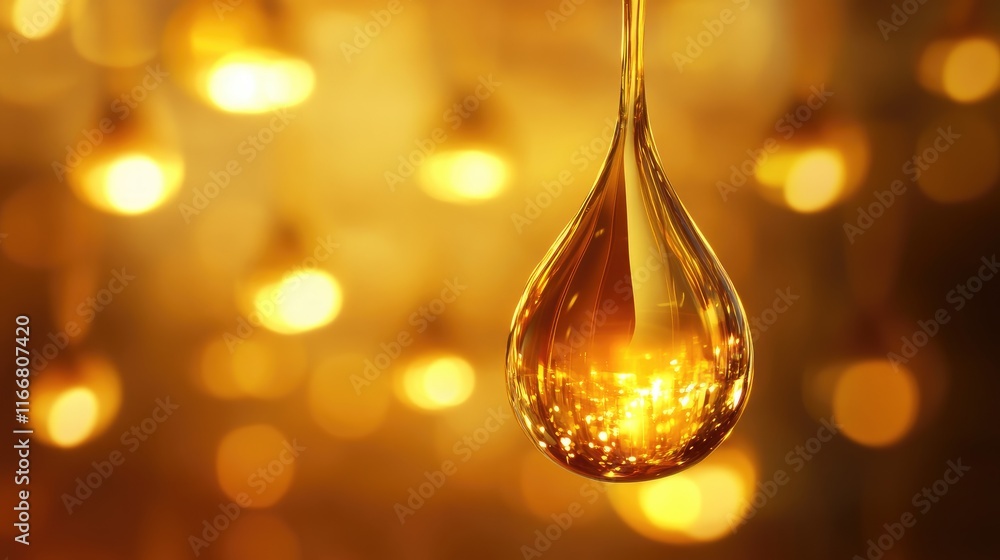 Poster golden honey drop with shimmering background creating a warm and inviting texture for designs and cr