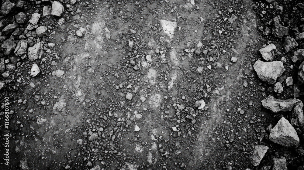 Poster textured gray gravel road surface for background use in editing and design projects