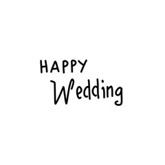 text lettering happy wedding 
