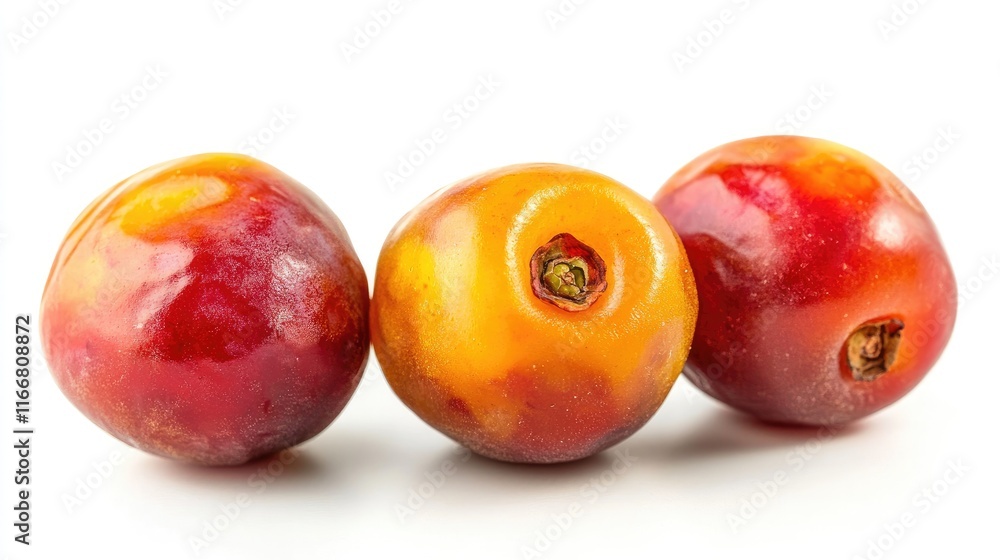 Poster fresh and vibrant dates displayed on a white background showcasing their natural colors and textures
