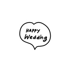 text lettering happy wedding 