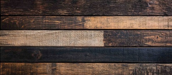 Horizontal dark oak wood planks displaying rich textures and tones ideal for interior design and decorative applications