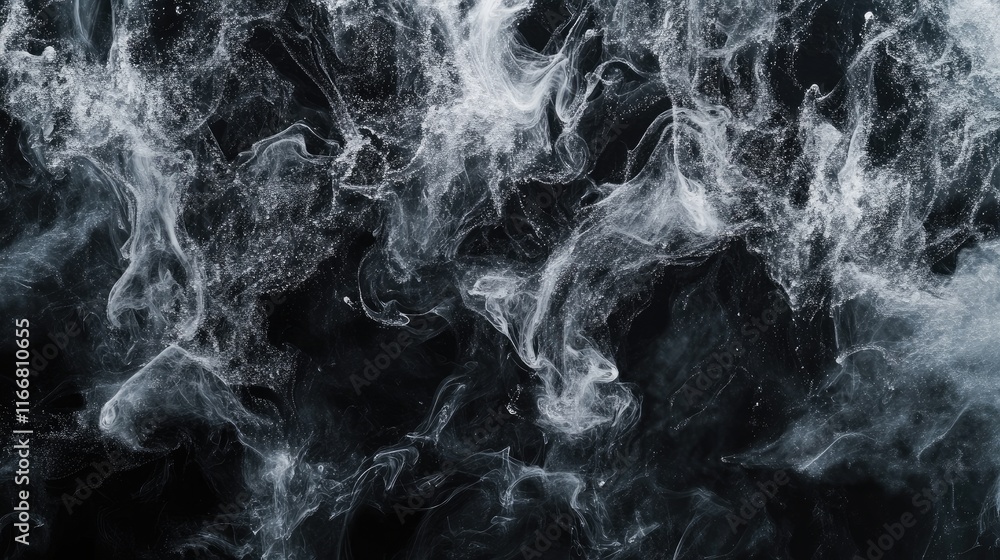 Poster abstract fluid smoke texture in shades of gray and black showcasing visual appeal and potential futu