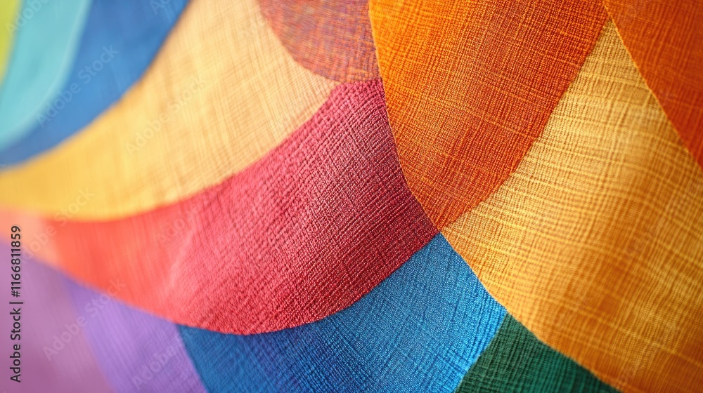 Poster vibrant geometric abstract background with colorful textures and layers close up