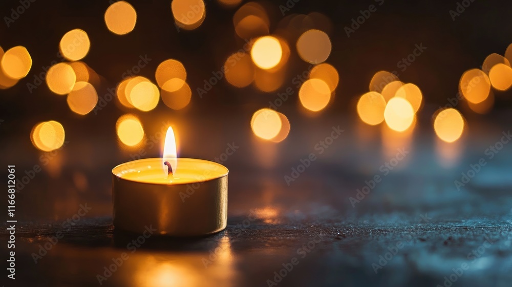 Poster a solitary candle illuminates the darkness symbolizing hope and resilience amidst challenging times 