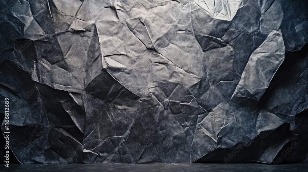 Aufkleber Crumpled Textured Background for Display in Empty Studio Space Ideal for Presentations or Creative Projects with Copy Space Available