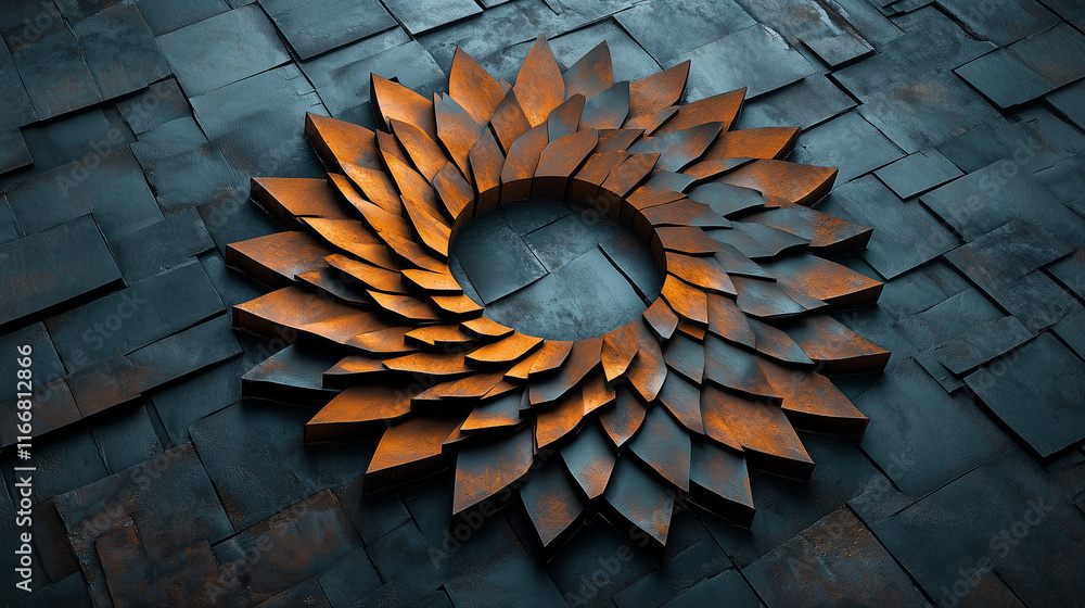 Aufkleber symmetrical geometric patterns, adding depth to abstract modern backgrounds