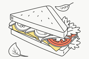 sandwich with cheese and vegetables