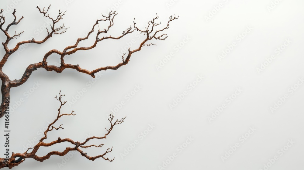 Poster elegant home decor background with tree branches in a frame ideal for real estate sale mockup showca