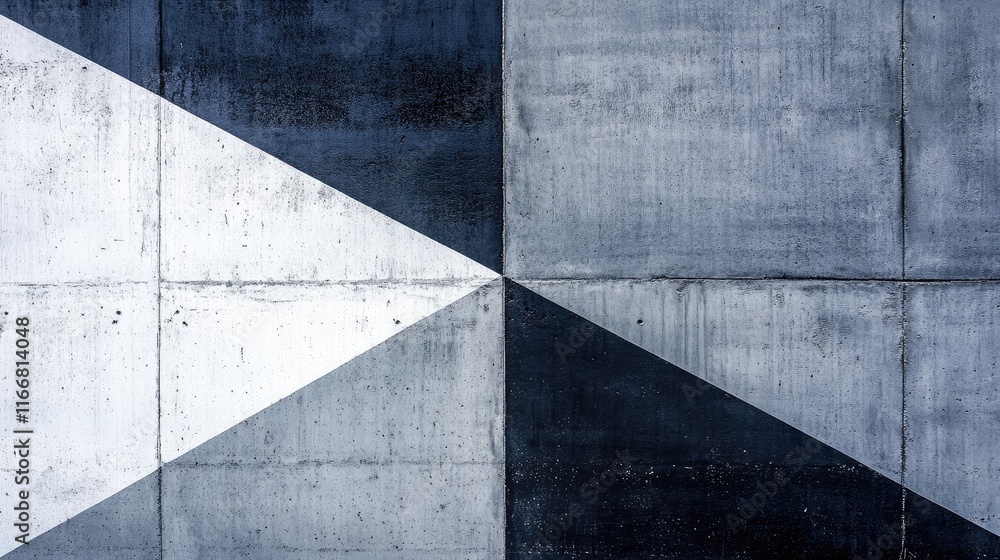 Aufkleber geometric abstract black gray and white concrete wall texture background for modern design and archi