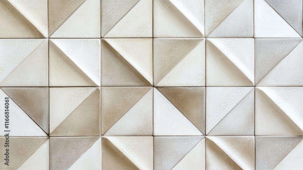 Poster modern geometric tile pattern in neutral tones creating a sophisticated background texture for inter