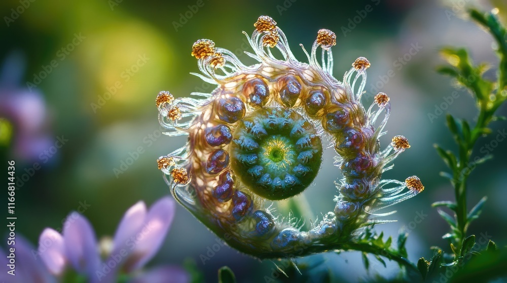 Aufkleber intricate macro view of a unique floral structure with vibrant colors and delicate details in nature