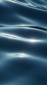 3d looping vertical video. Abstract background of wavy water texture. Blue ocean surface live image. Calm sea motion