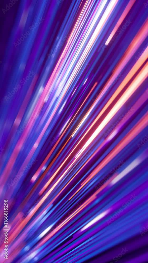 Aufkleber looping 3d vertical video. abstract animated background of unfocussed multicolored stripes and neon 