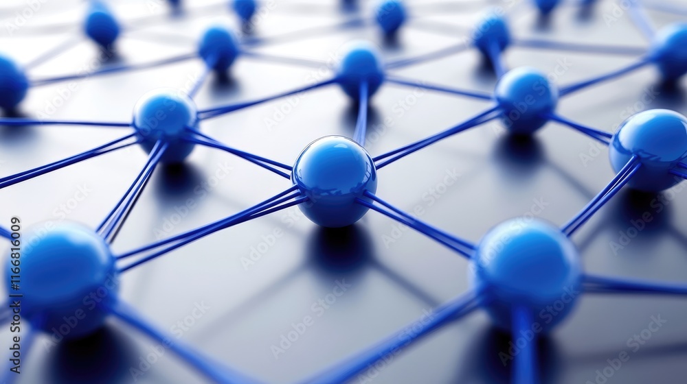 Poster abstract blue network connection symbolizing interconnected infrastructure and community engagement