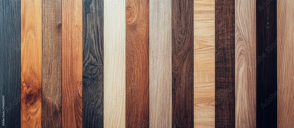 Aufkleber wood flooring samples displaying diverse natural grain patterns for interior design inspiration and 