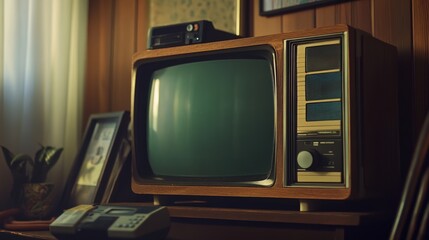 Vintage Television Set in a Retro Home Setting