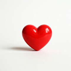 Fototapeta premium red heart on white