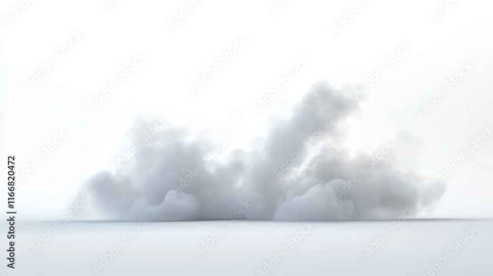 Poster white smoke flowing in air isolated on white background 3d render mystical fog effect with shimmerin