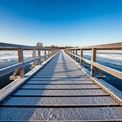 Fototapeta premium wooden bridge over the river