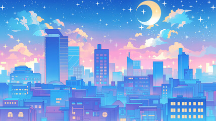エモーショナルな夜景と都市の風景,挿絵,仕事,懐かしい,