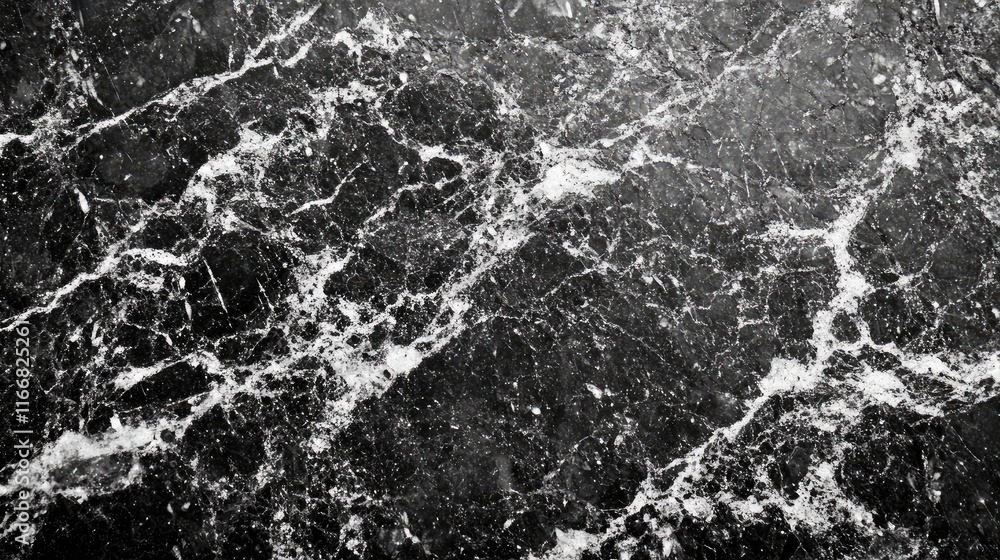 Poster elegant black granite marble texture with intricate white veining and high resolution ideal for luxu