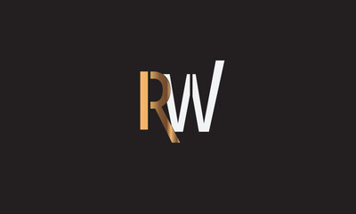 RW, WR, R , W , Abstract Letters Logo Monogram	