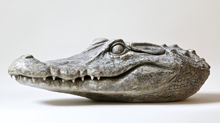 Obraz premium Crocodile skull replica detailed anatomy wildlife sculpture artistic display