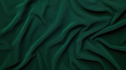 Fototapeta premium Soft Dark Green Fabric Texture With Elegant Drapes and Fluid Movement Details