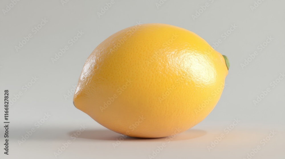 Poster fresh lemon fruit on a clean white background showcasing its vibrant color and smooth texture for cu