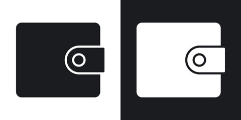 Wallet icons in solid black and white colors