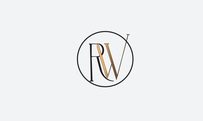 RW, WR, R , W , Abstract Letters Logo Monogram	