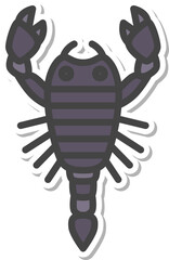 ステッカー風ミニ昆虫の単品アイコン　蠍