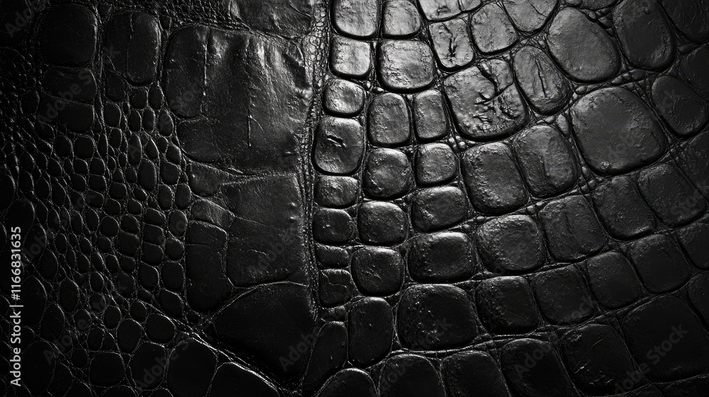 Poster black crocodile skin texture background showcasing intricate patterns and natural detailing for desi