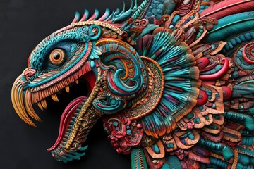 Fototapeta premium Quetzalcoatl: A Symbol of Life and Fertility in Aztec Culture 