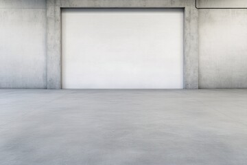 Obraz premium Empty Industrial Space with Concrete Walls and Smooth Floor Ready for Customization