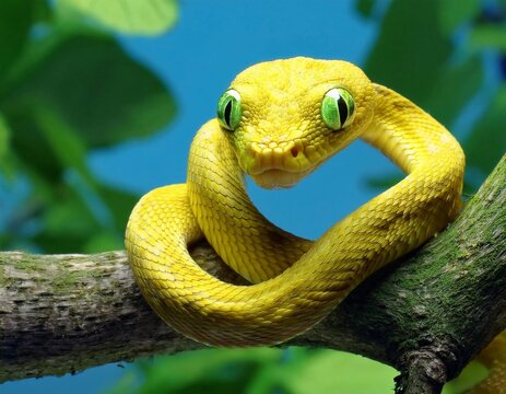 green snake in the tree