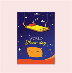 world sleep day design for banner poster flyer card wallpaper Vector illustration