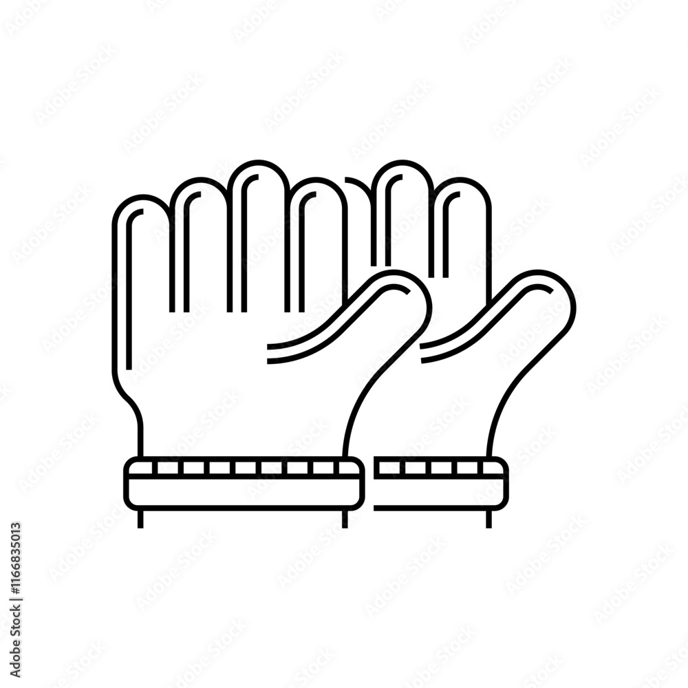 Poster gloves line icon. linear style sign for mobile concept and web design. outline vector icon.