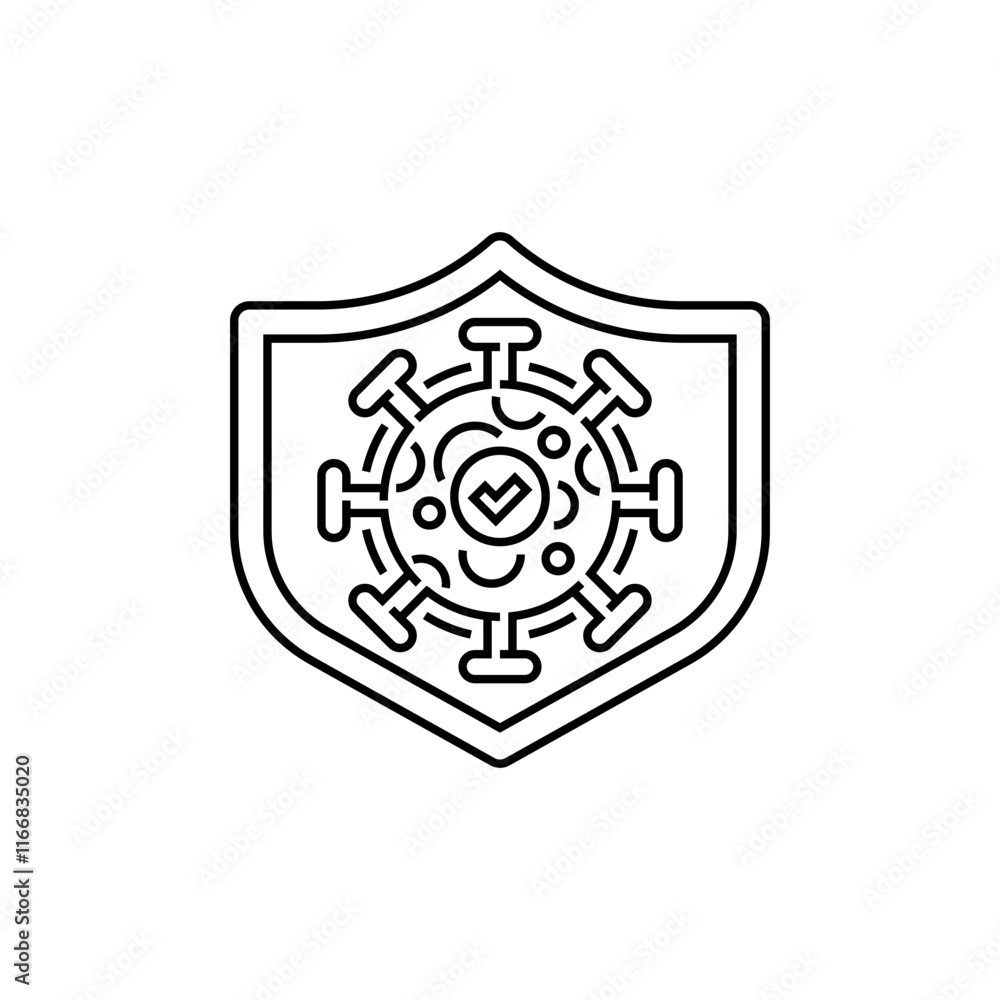 Poster virus protection line icon. linear style sign for mobile concept and web design. outline vector icon