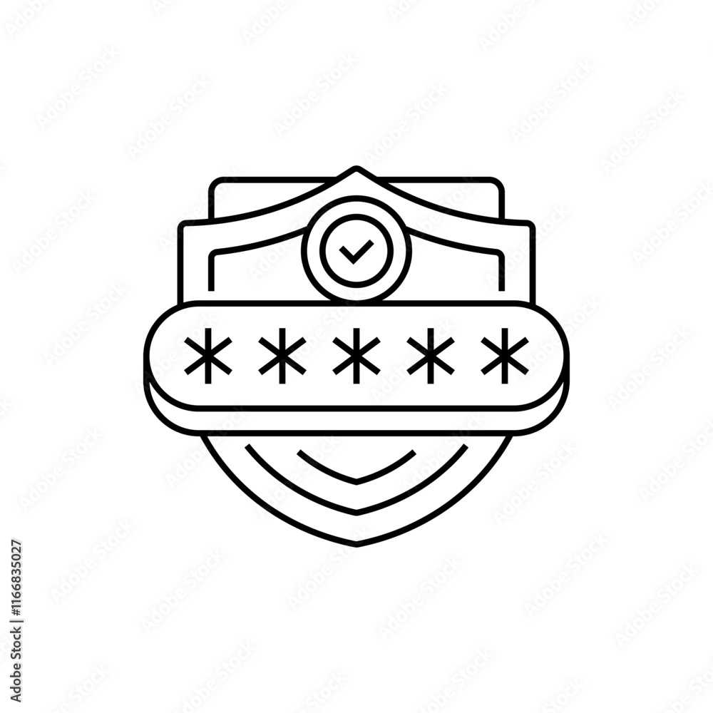 Poster password protection line icon. linear style sign for mobile concept and web design. outline vector i
