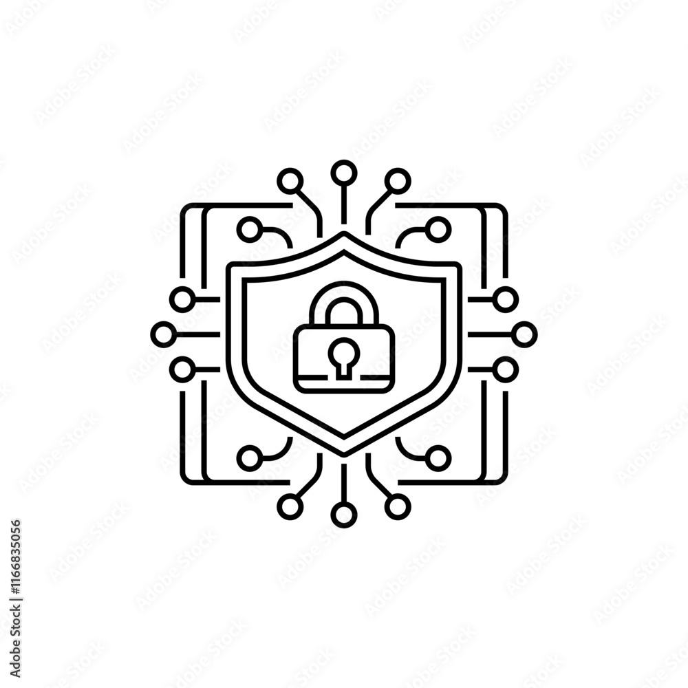 Poster data encryption line icon. linear style sign for mobile concept and web design. outline vector icon.