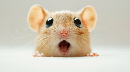 Fototapeta premium Cute Mouse, Big Eyes, Open Mouth